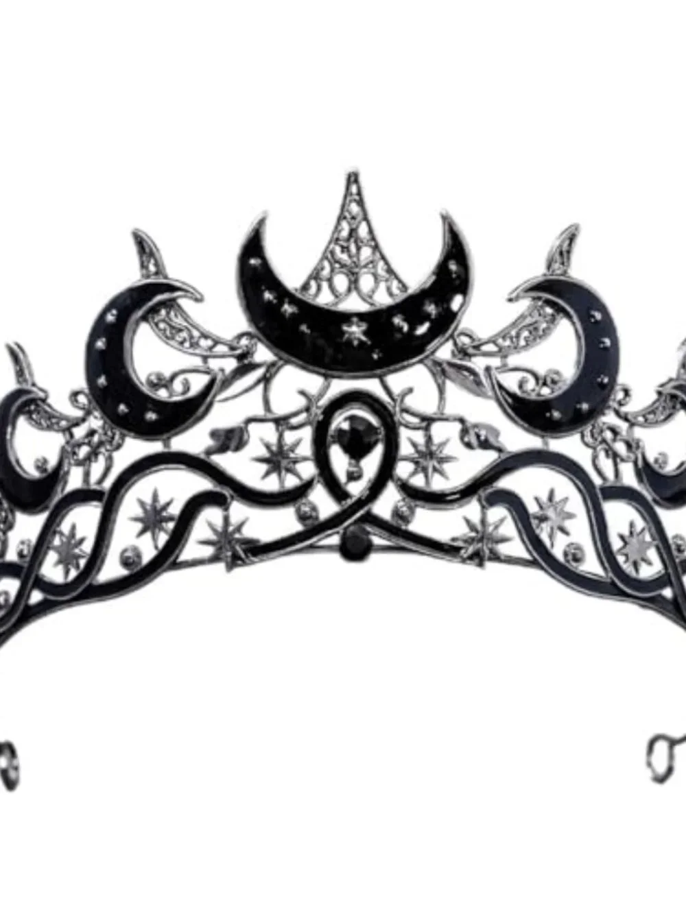 Celestial Queen Rhinestone Crown - Gothic Moon Star Tiara Headpiece for Women,